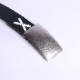 PLATE BUCKLE BENDS LEATHER BELT