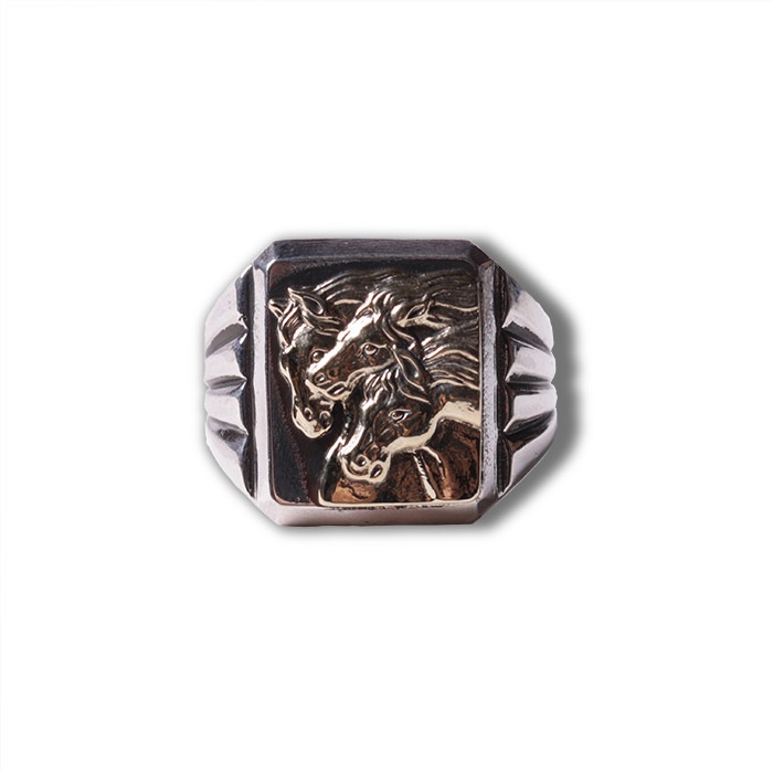 PHARAOHS HORSES RING square silverK10