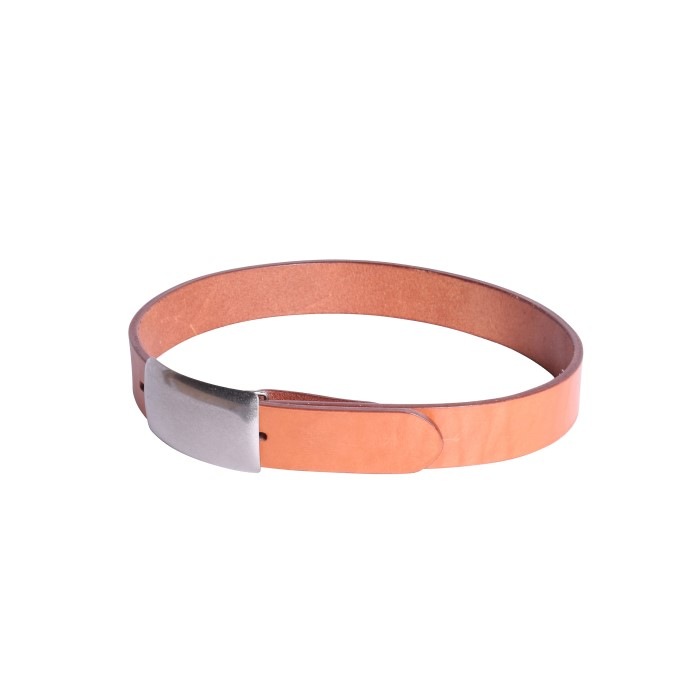PLATE BUCKLE BENDS LEATHER BELT
