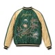 TT15544-141 / Mid 1950s Style Velveteen Souvenir Jacket BLACK EAGLE  JAPAN MAP 
