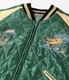 TT15544-141 / Mid 1950s Style Velveteen Souvenir Jacket BLACK EAGLE  JAPAN MAP 