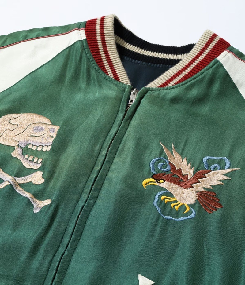 Lot No. TT15878-119 / Mid 1950s Style Acetate Souvenir Jacket ��TIGER HEAD�� �� ��CHEVY LOVER�� (AGING MODEL) 