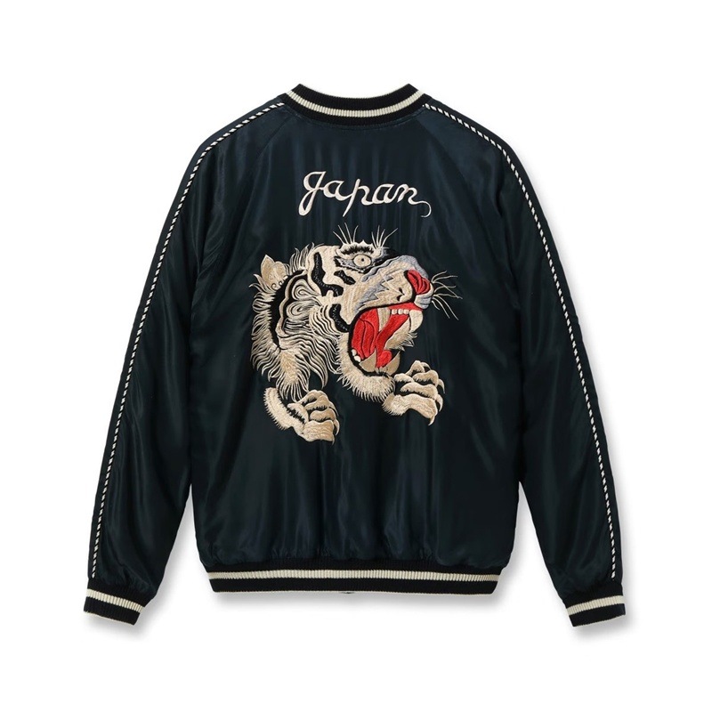 Lot No. TT15878-119 / Mid 1950s Style Acetate Souvenir Jacket ��TIGER HEAD�� �� ��CHEVY LOVER�� (AGING MODEL) 
