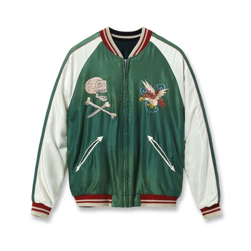 Lot No. TT15878-119 / Mid 1950s Style Acetate Souvenir Jacket ��TIGER HEAD�� �� ��CHEVY LOVER�� (AGING MODEL) 
