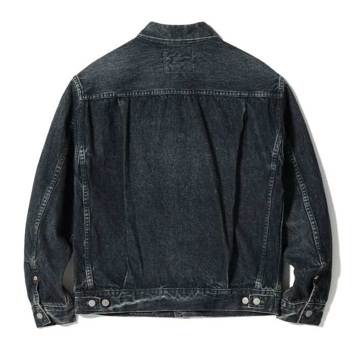 Lot No. SC15650H / 14.25oz. BLACK DENIM JACKET 1953 AGED MODEL