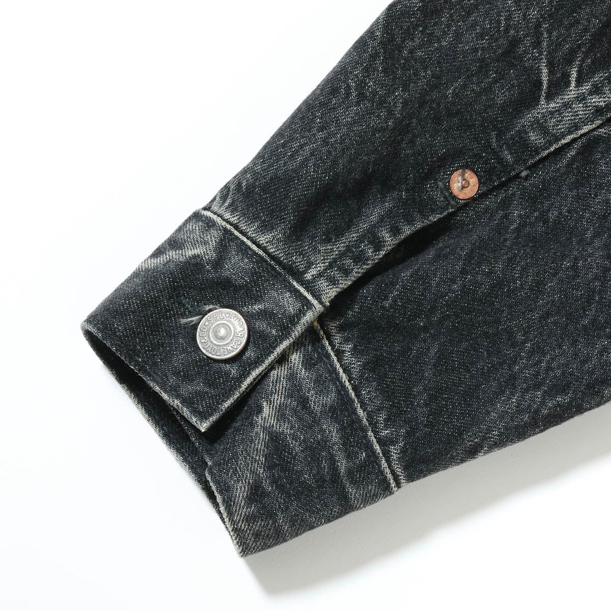 Lot No. SC15650H / 14.25oz. BLACK DENIM JACKET 1953 AGED MODEL