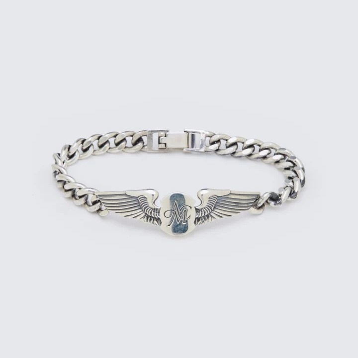ACV-BRC01S-PNT ACVM WING SILVER BRACELET