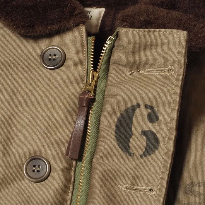 Lot 2227 FINAL FORM OF WW�� 1945 N-1 WINTER JACKET KHAKI (NXSX 79062) USS SUNFISH KHAKI