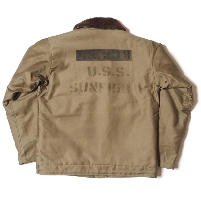 Lot 2227 FINAL FORM OF WW�� 1945 N-1 WINTER JACKET KHAKI (NXSX 79062) USS SUNFISH KHAKI