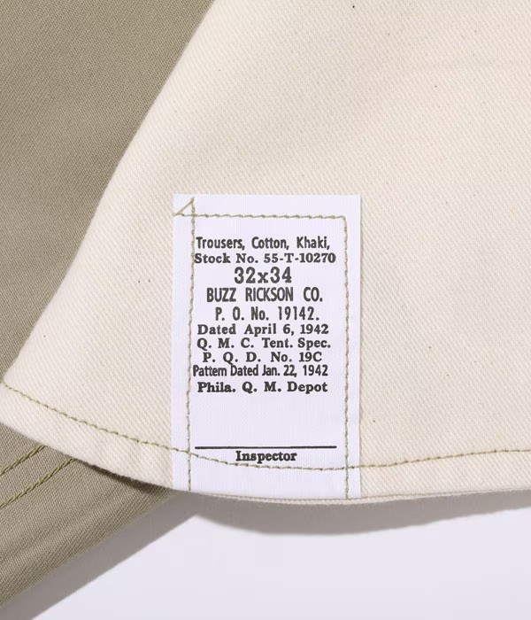 Lot No. M43036 / EARLY MILITARY CHINOS 1942 MODEL