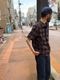 MODEST OPEN COLLAR SHIRT "INDIGO OMBRE CHECK" 