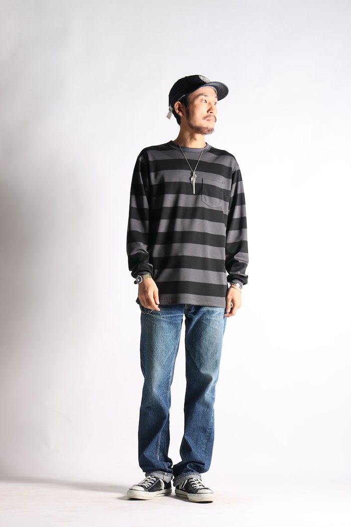 POWER DRY BORDER LONG TEE