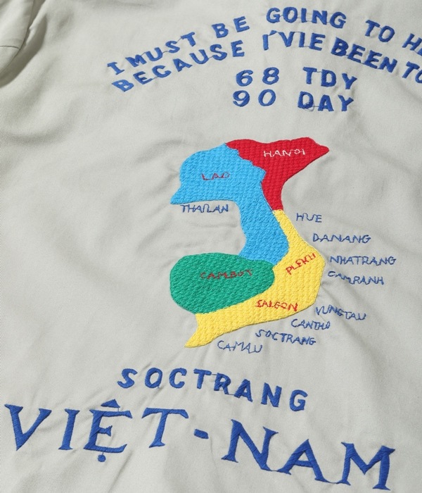 TT15546 / Late 1960s Style Cotton Vietnam Jacket VIETNAM MAP