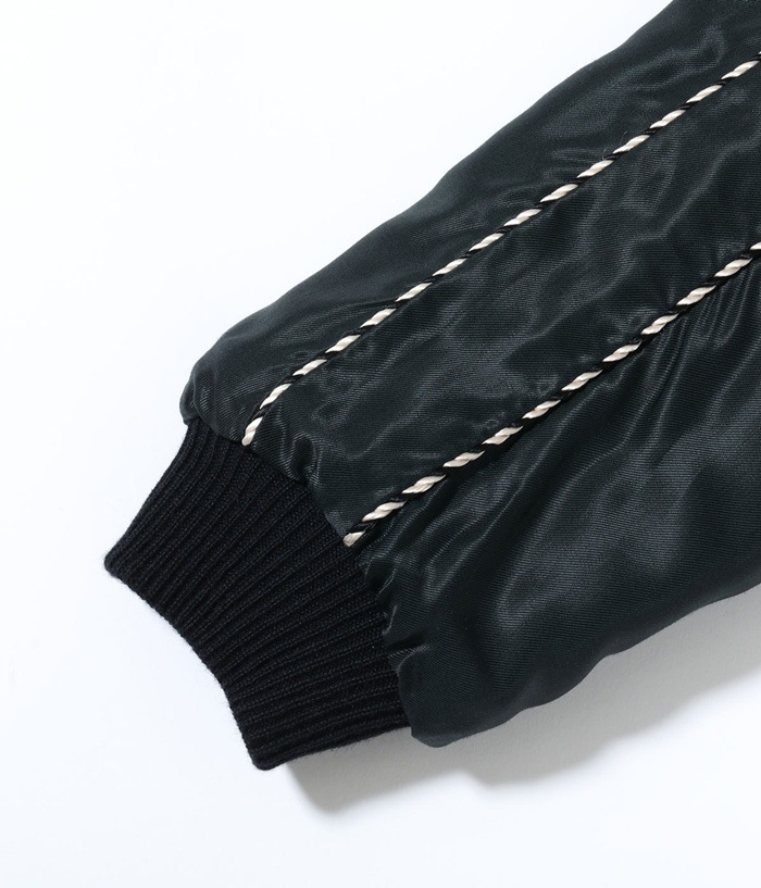 Lot No.TT15791-159 / Early 1950s Style Acetate Quilted Souvenir Jacket ��WHITE TIGER�� �� ��LANDSCAPE��