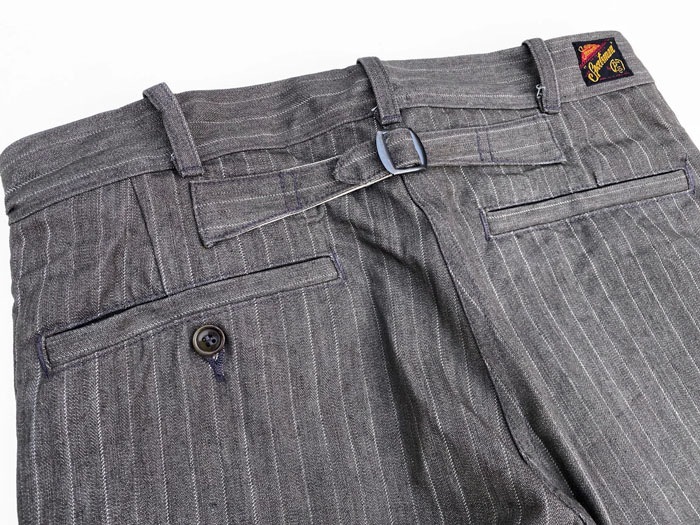 MFSC"MADE IN USA"NOS BROWN STRIPE HBT CONTINENTAL TROUSERS
