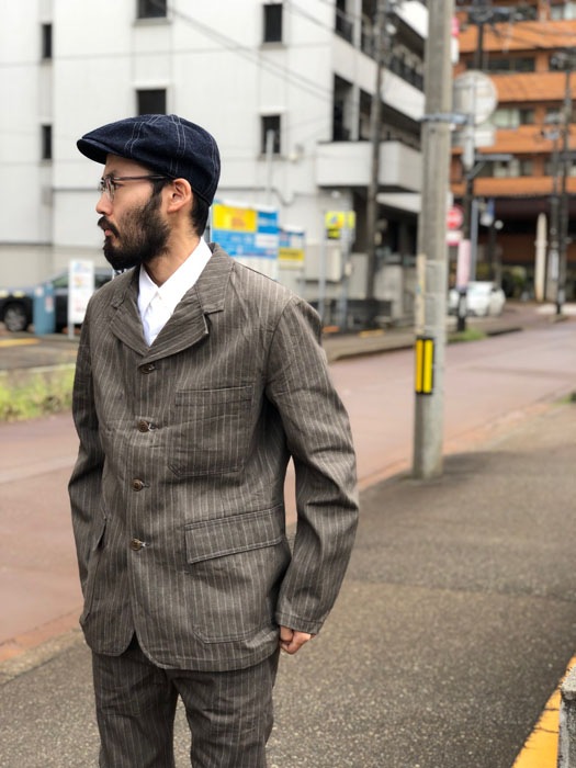 MFSC"MADE IN USA"NOS BROWN STRIPE HBT CONTINENTAL SPORTCOAT