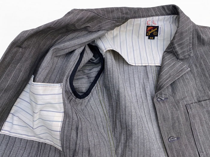 MFSC"MADE IN USA"NOS BROWN STRIPE HBT CONTINENTAL SPORTCOAT