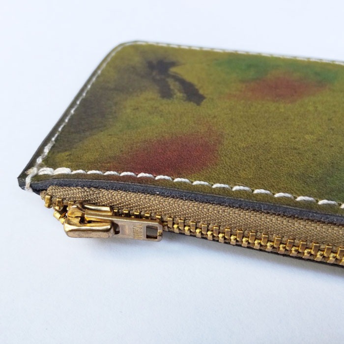 VSC-722ZP PRINT LEATHER ZIP MINI WALLET