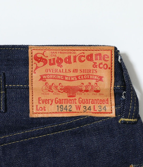 Lot No. SC49005 / SUGAR CANE Super Denim Collectibles #05 14.25oz. BLUE DENIM WAIST OVERALLS 1942 MODEL