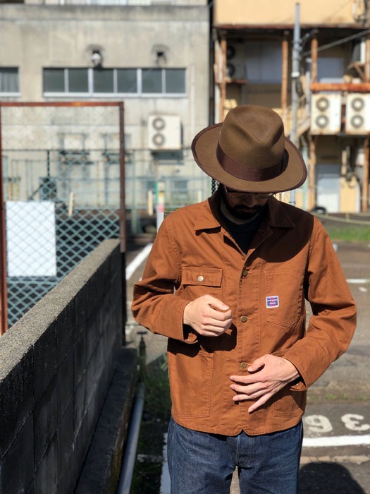 SUPER BIG CAT Railroad Jacket Brown Duck