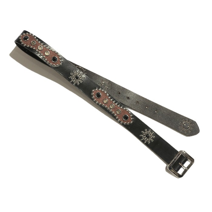 JEWEL STUDDED LEATHER BELT 40mm 
