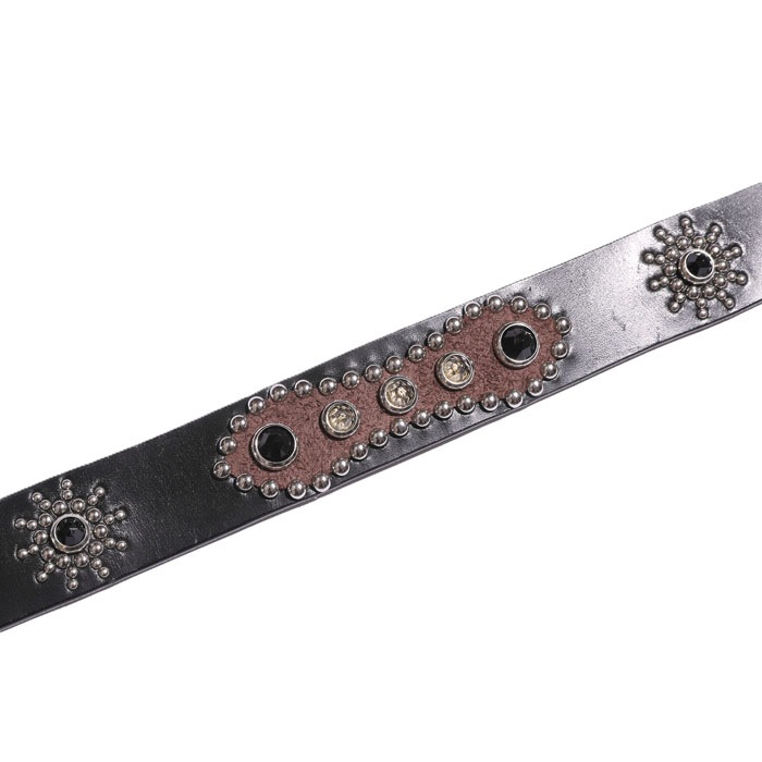 JEWEL STUDDED LEATHER BELT��40mm "Peanuts Pattern"