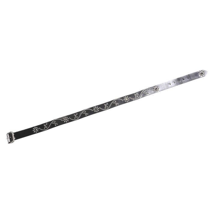 JEWEL STUDDED LEATHER BELT��40mm "Flower Pattern"