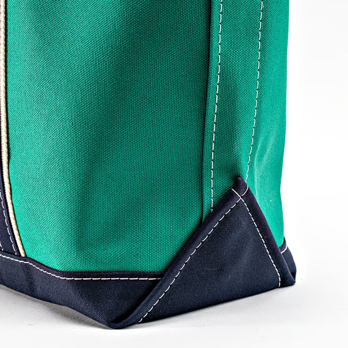 Deluxe Tote Bag/ Green Body x Navy Handle