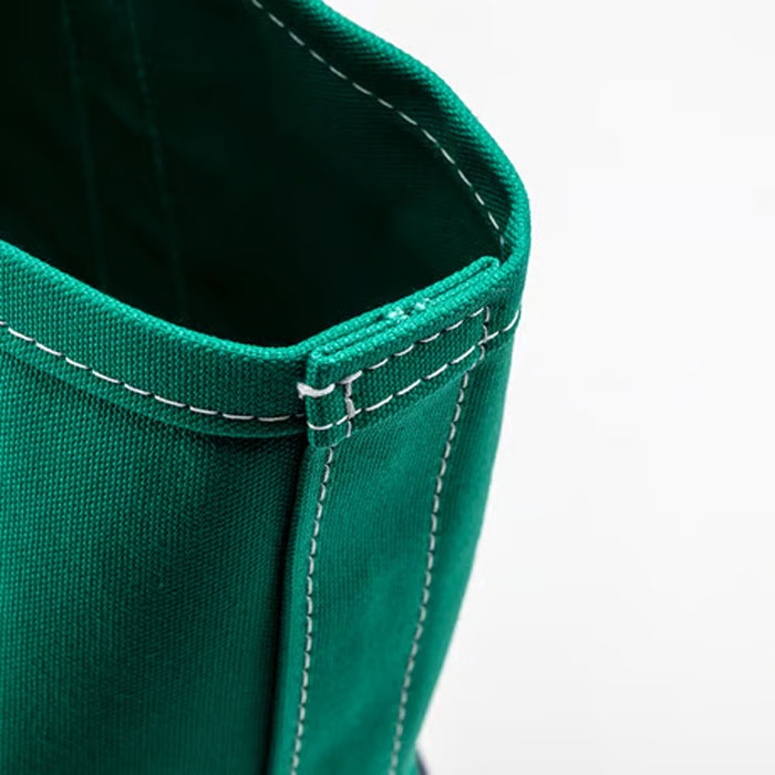 Deluxe Tote Bag/ Green Body x Navy Handle
