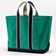 Deluxe Tote Bag/ Green Body x Navy Handle