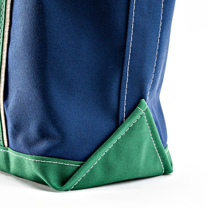 Deluxe Tote Bag/ Navy Body x Green Handle