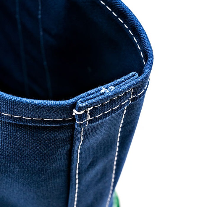 Deluxe Tote Bag/ Navy Body x Green Handle