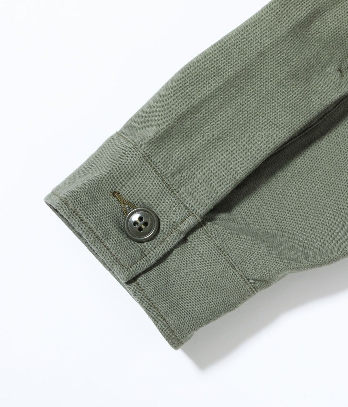 Lot No. BR29586 / SHIRT MAN'S COTTON SATEEN OLIVE GREEN SHADE107 ��DEMILITARIZED ZONE��