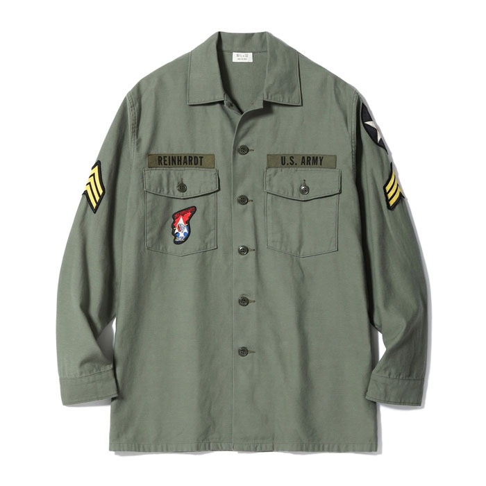 Lot No. BR29586 / SHIRT MAN'S COTTON SATEEN OLIVE GREEN SHADE107 ��DEMILITARIZED ZONE��