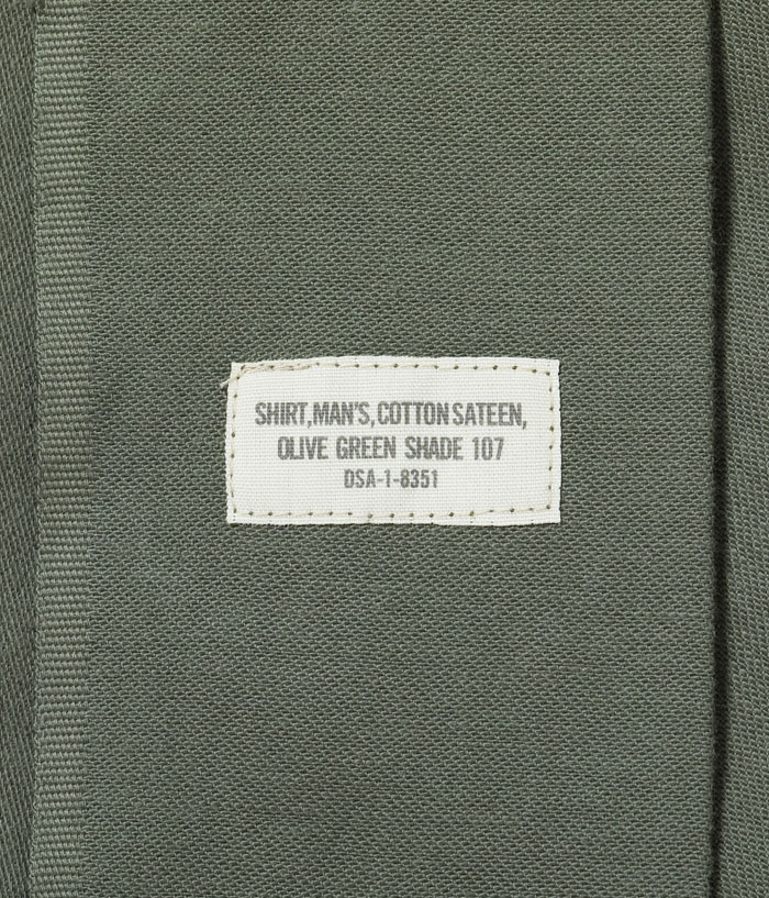 Lot No. BR29586 / SHIRT MAN'S COTTON SATEEN OLIVE GREEN SHADE107 ��DEMILITARIZED ZONE��