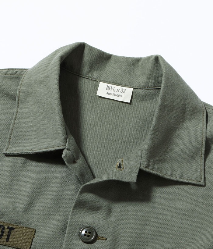 Lot No. BR29586 / SHIRT MAN'S COTTON SATEEN OLIVE GREEN SHADE107 ��DEMILITARIZED ZONE��