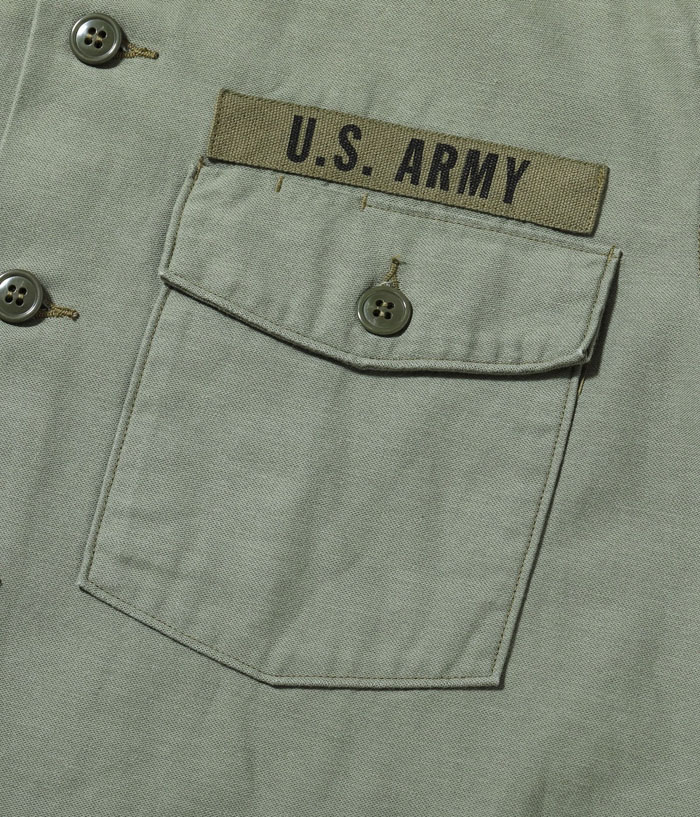 Lot No. BR29586 / SHIRT MAN'S COTTON SATEEN OLIVE GREEN SHADE107 ��DEMILITARIZED ZONE��