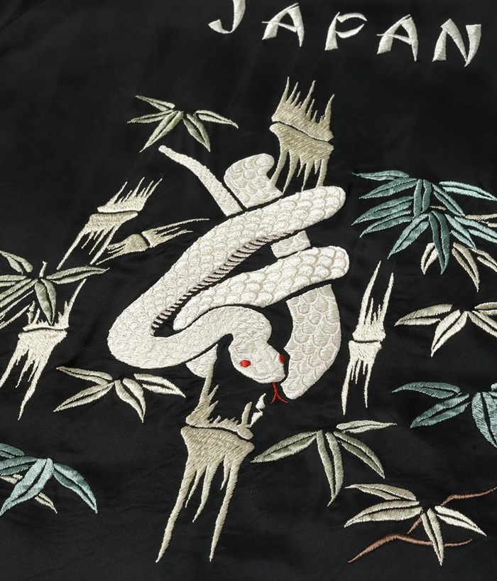 Lot No. TT15712-119 / Acetate Souvenir Jacket TOYO ENTERPRISE 60th Anniversary Special Edition ��WHITE SNAKE�� �� ��JAPAN MAP & SNAKE��