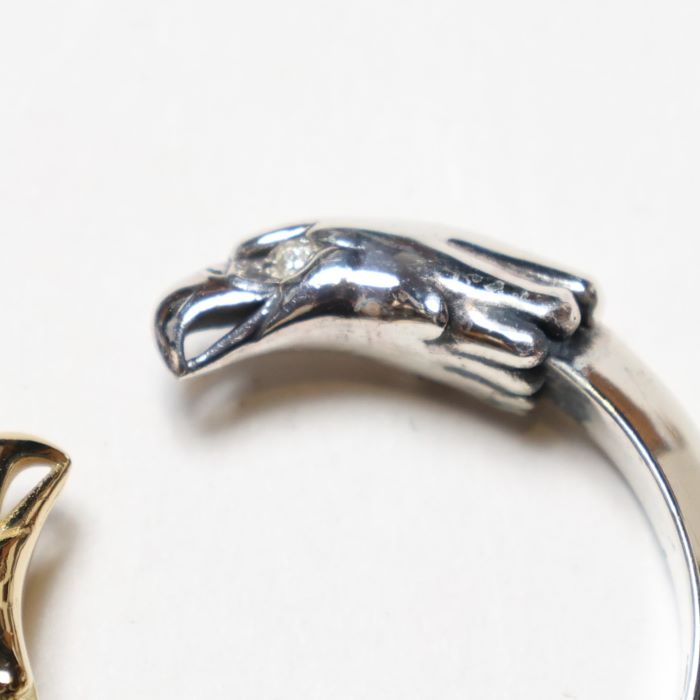 EFRG-0027 DOUBLE EAGLE HEAD RING(18K GOLD ACCENT DIAMOND RUBY)