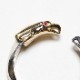 EFRG-0027 DOUBLE EAGLE HEAD RING(18K GOLD ACCENT DIAMOND RUBY)
