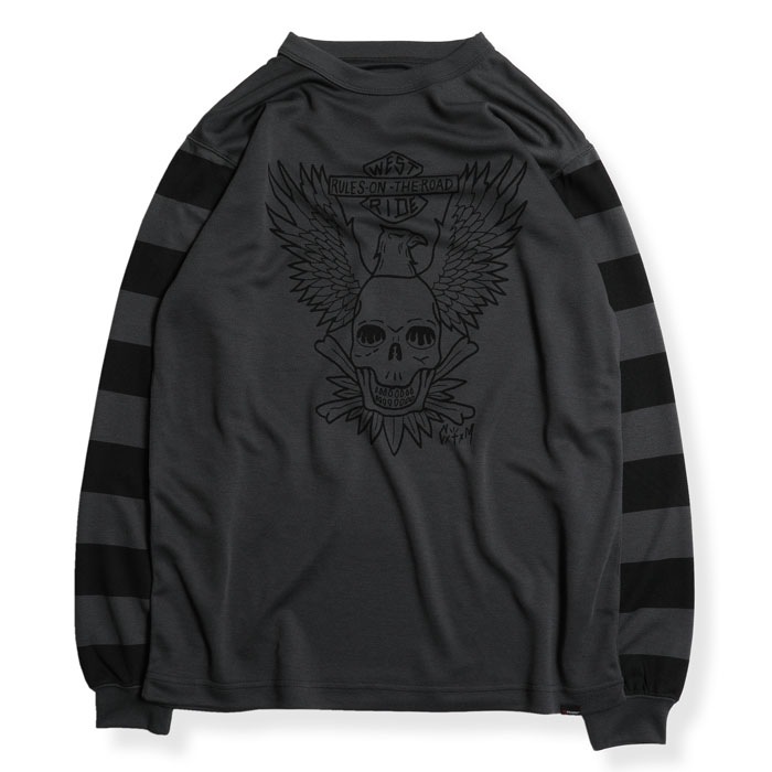 POWER DRY BORDER SLEEVE LONG TEE