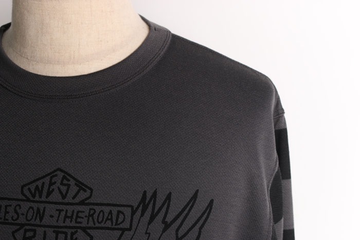 POWER DRY BORDER SLEEVE LONG TEE