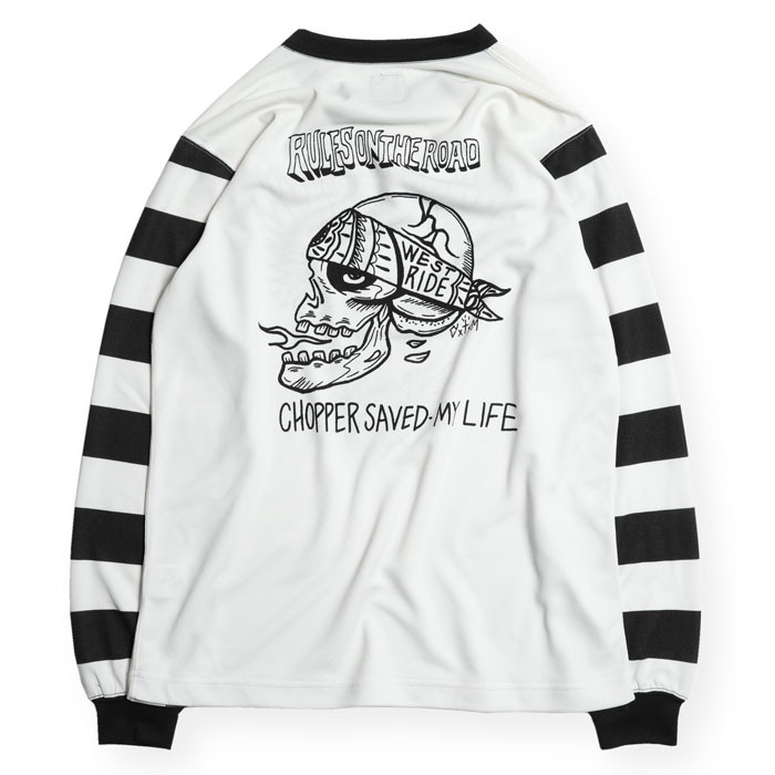 POWER DRY BORDER SLEEVE LONG TEE