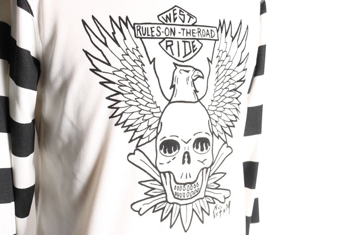 POWER DRY BORDER SLEEVE LONG TEE