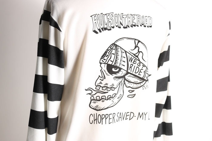 POWER DRY BORDER SLEEVE LONG TEE