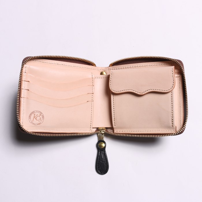 BILLFORD ROUND ZIP VINTAGE HORSEHIDE