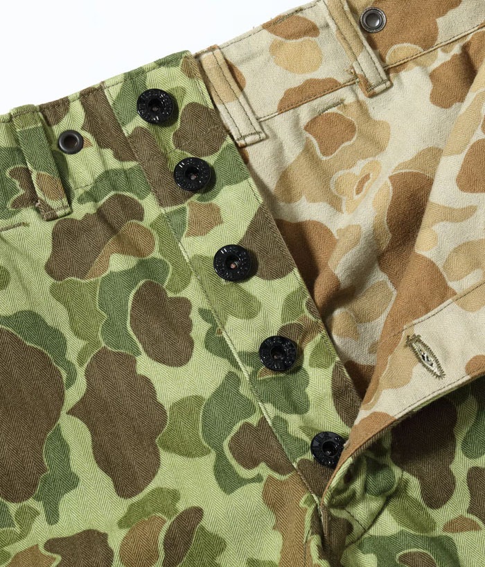 Lot No. BR42634 / U.S. MARINE CORPS TROUSERS, HERRINGBONE, CAMOUFLAGED P-44