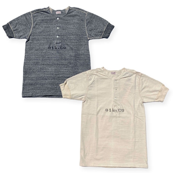 SUGAR VALLEY 22TH LTD OIL CO. PRINT LOOP WHEEL SHORT SLLEVE HENLEY