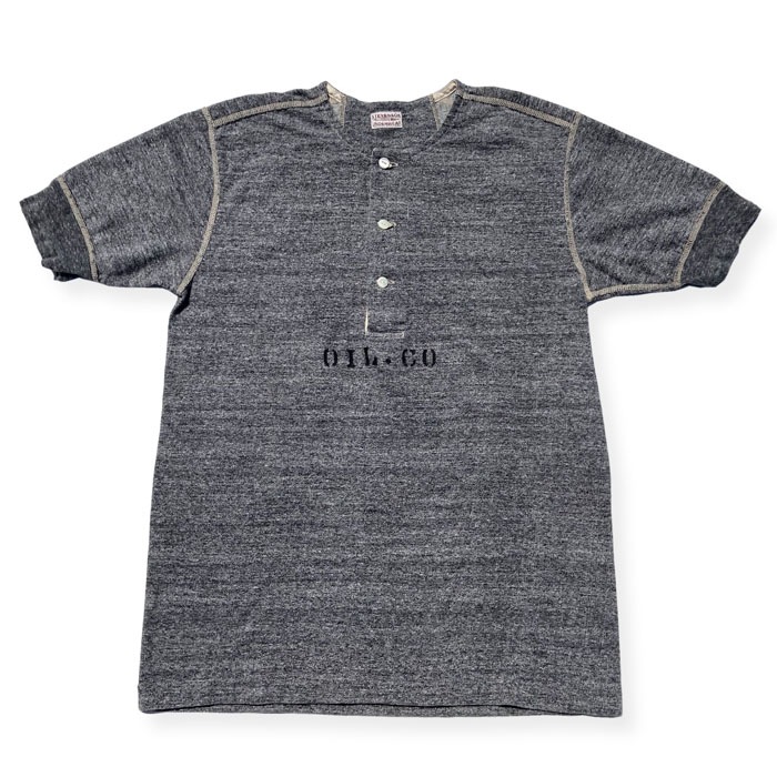 SUGAR VALLEY 22TH LTD OIL CO. PRINT LOOP WHEEL SHORT SLLEVE HENLEY