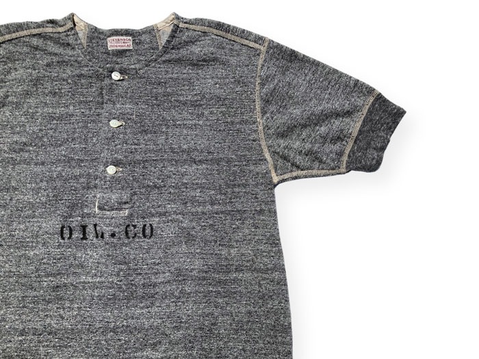 SUGAR VALLEY 22TH LTD OIL CO. PRINT LOOP WHEEL SHORT SLLEVE HENLEY